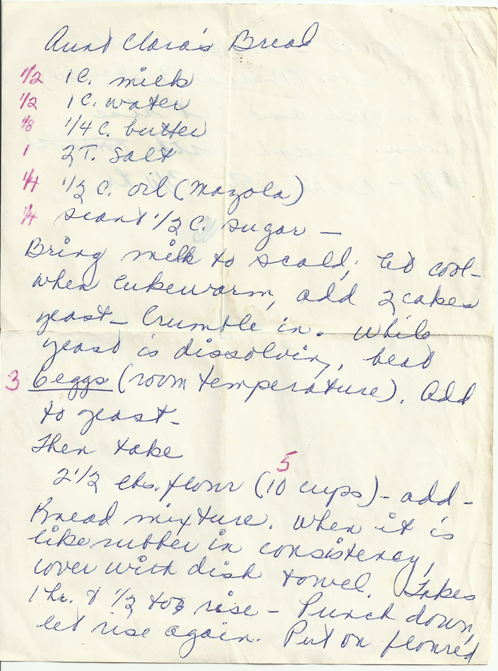 Aunt Clara’s Bread